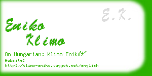 eniko klimo business card